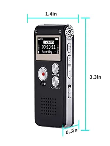 Sunlan Digital Voice Recorder 16GB | Clear Audio & Long Battery (70-120c) thumbnail 8