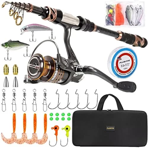 PLUSINNO 2.7m (8.86ft) Telescopic Fishing Rod and Reel Combo with HA3000 Reel | Full Kit with Carrier Bag thumbnail 1