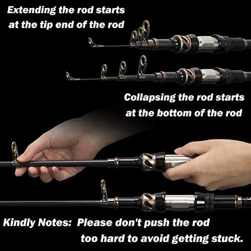 PLUSINNO Telescopic Fishing Rod 2.7m (8.86 Ft) | 24-Ton Carbon Fiber Spinning Pole for Saltwater & Freshwater Fishing thumbnail 3