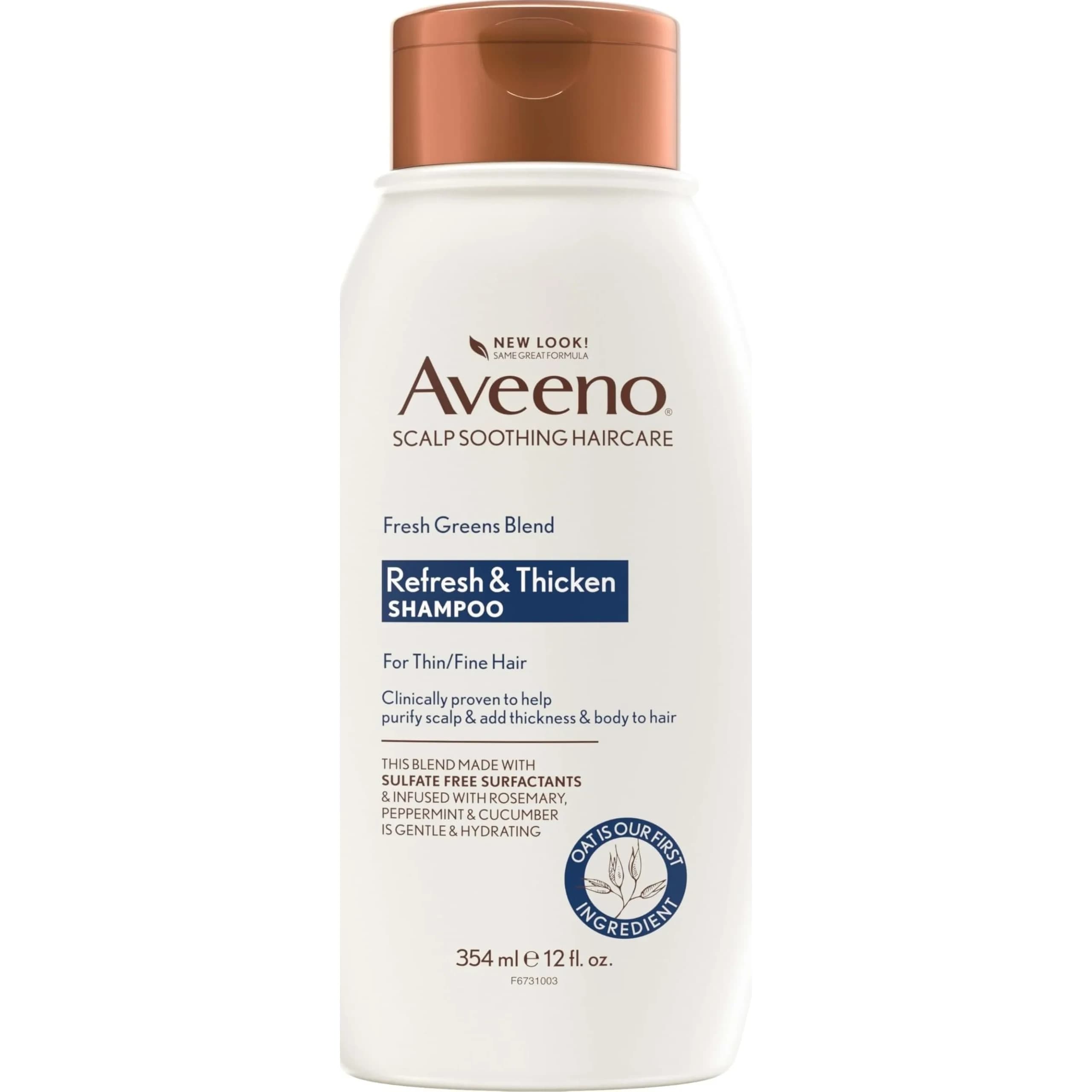 Aveeno Fresh Greens Blend Natural Volumizing Shampoo 354ml (12 fl oz) | Clarifies Scalp & Adds Body — green