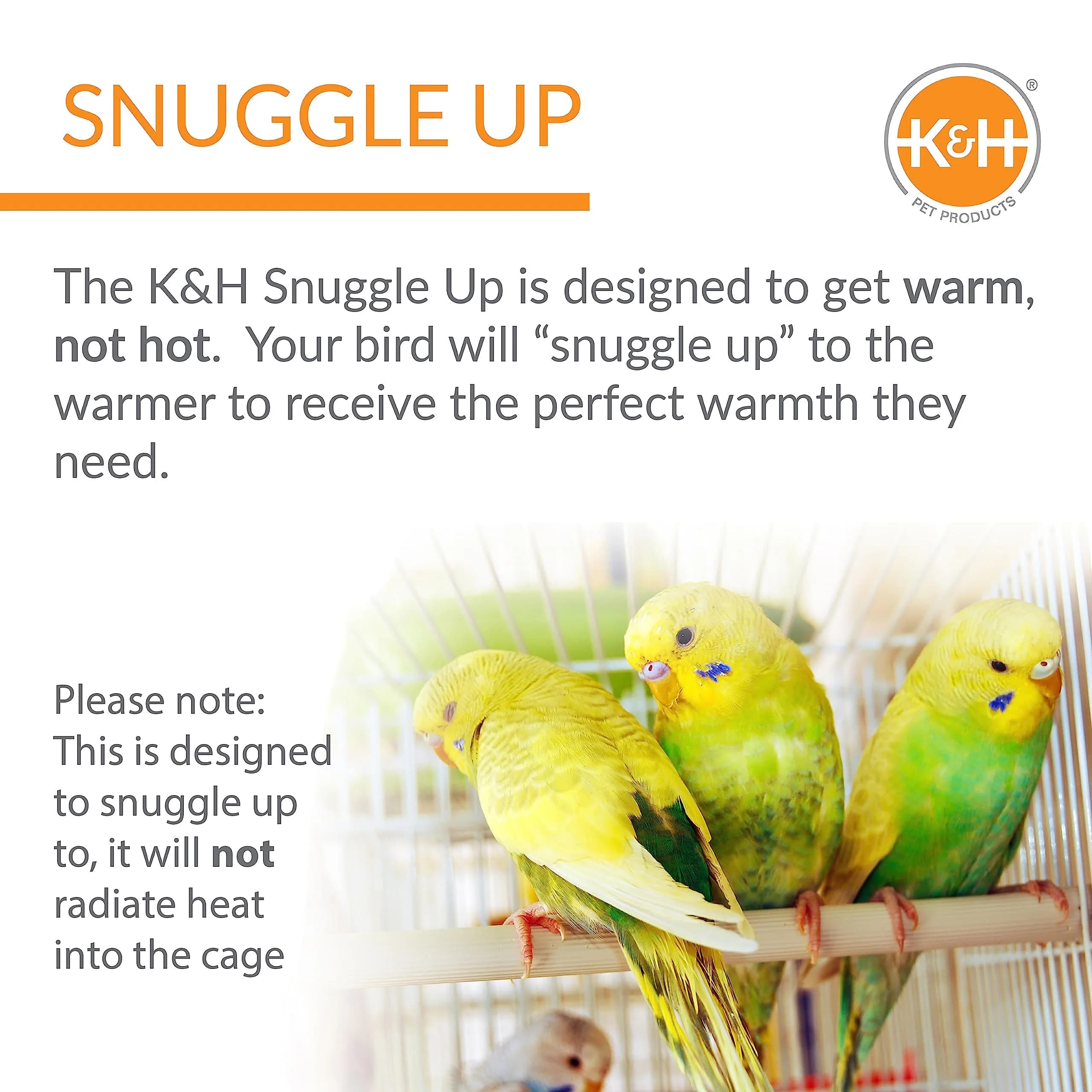 K&H Pet Products Snuggle-Up Bird Warmer 5x3in (12.7x7.6cm) | Low Voltage Bird Cage Heater for Small Birds - view 5