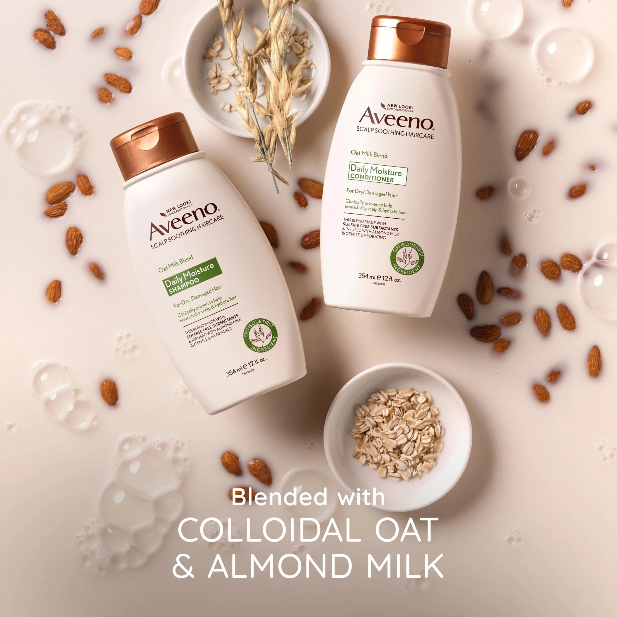 Aveeno Oat Milk Blend Moisturizing Conditioner 354ml (12 fl oz) | Hydrates Dry, Damaged Hair - view 5