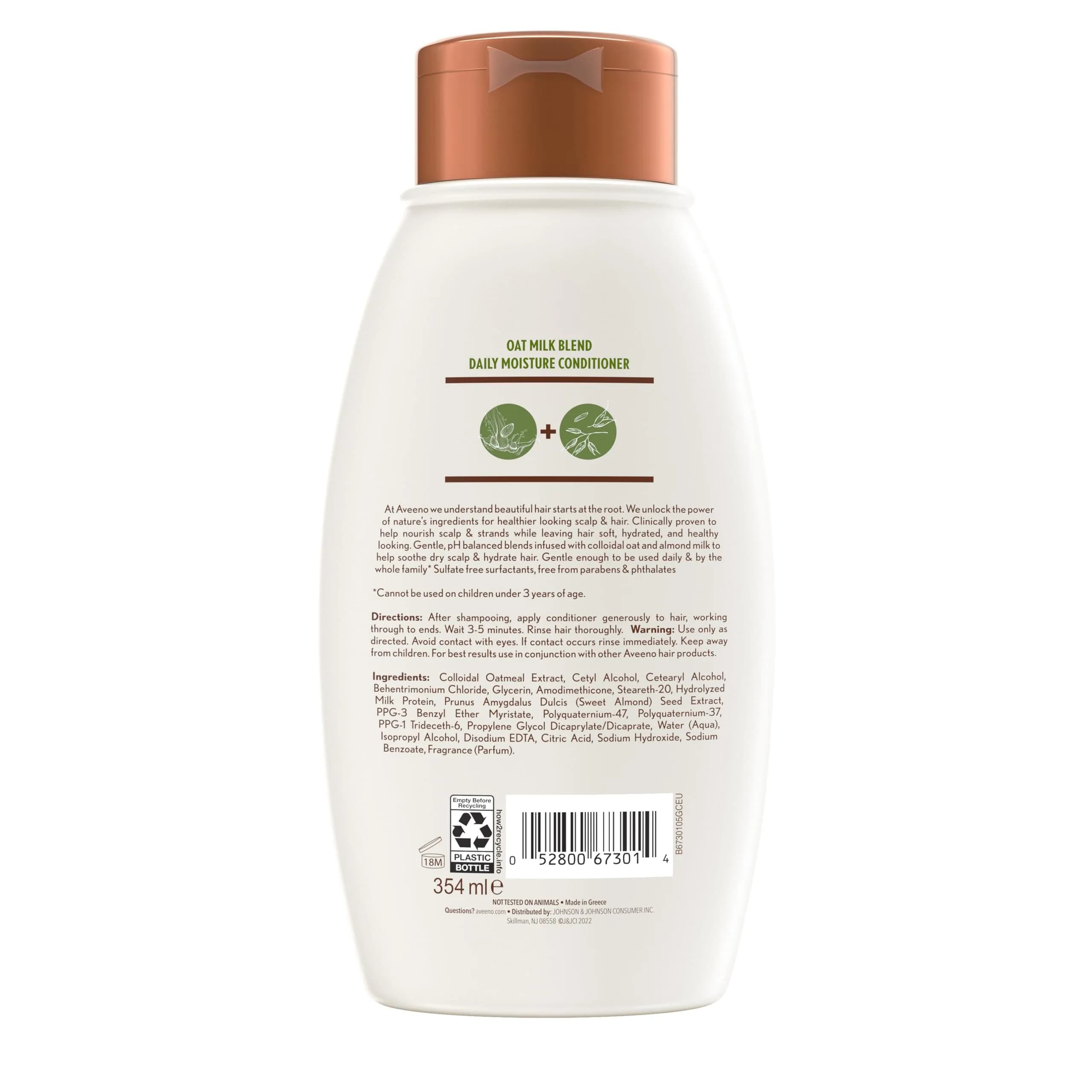 Aveeno Oat Milk Blend Moisturizing Conditioner 354ml (12 fl oz) | Hydrates Dry, Damaged Hair - view 8