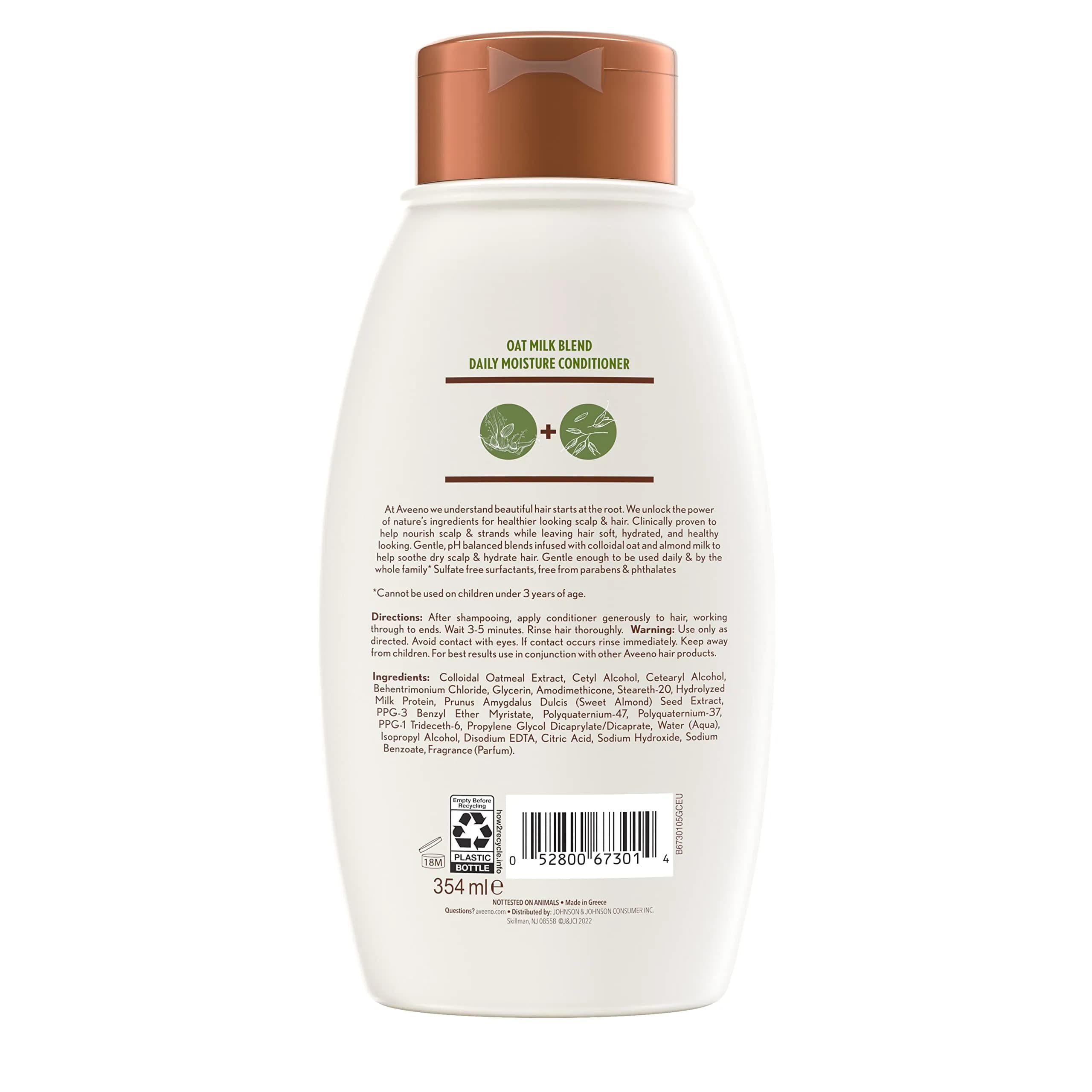 Aveeno Oat Milk Blend Moisturizing Conditioner 354ml (12 fl oz) | Hydrates Dry, Damaged Hair - view 9