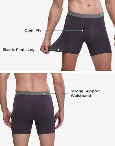 INNERSY Men's Cotton Boxer Briefs 7-Pack | Mid Rise, X-Large, 618g (21.8 oz) thumbnail 4
