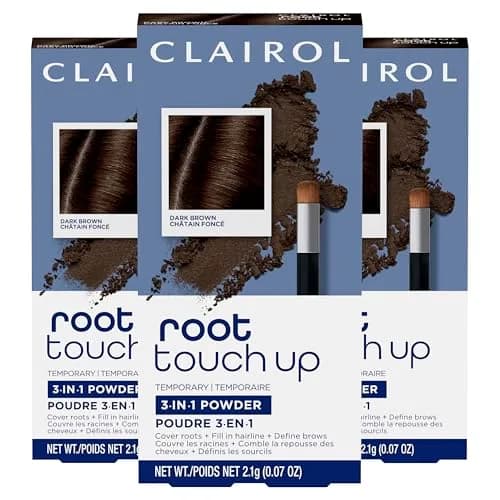 Clairol Root Touch-Up Powder Dark Brown | 0.07 oz (Pack of 3) | Ammonia-Free Gray Coverage Stick - main product image