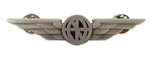Luso Aviation Pilot Wings Lapel Pin Silver Satin Finish with Navy Blue Enamel | Metal Alloy Construction 7.4cm (2.9") thumbnail 1