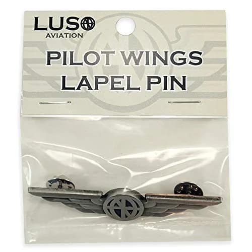 Luso Aviation Pilot Wings Lapel Pin Silver Satin Finish with Navy Blue Enamel | Metal Alloy Construction 7.4cm (2.9") thumbnail 5