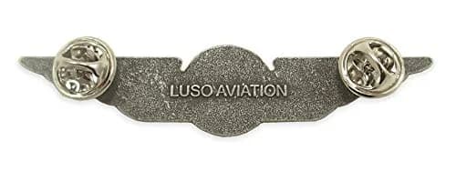 Luso Aviation Pilot Wings Lapel Pin Silver Satin Finish with Navy Blue Enamel | Metal Alloy Construction 7.4cm (2.9") thumbnail 3