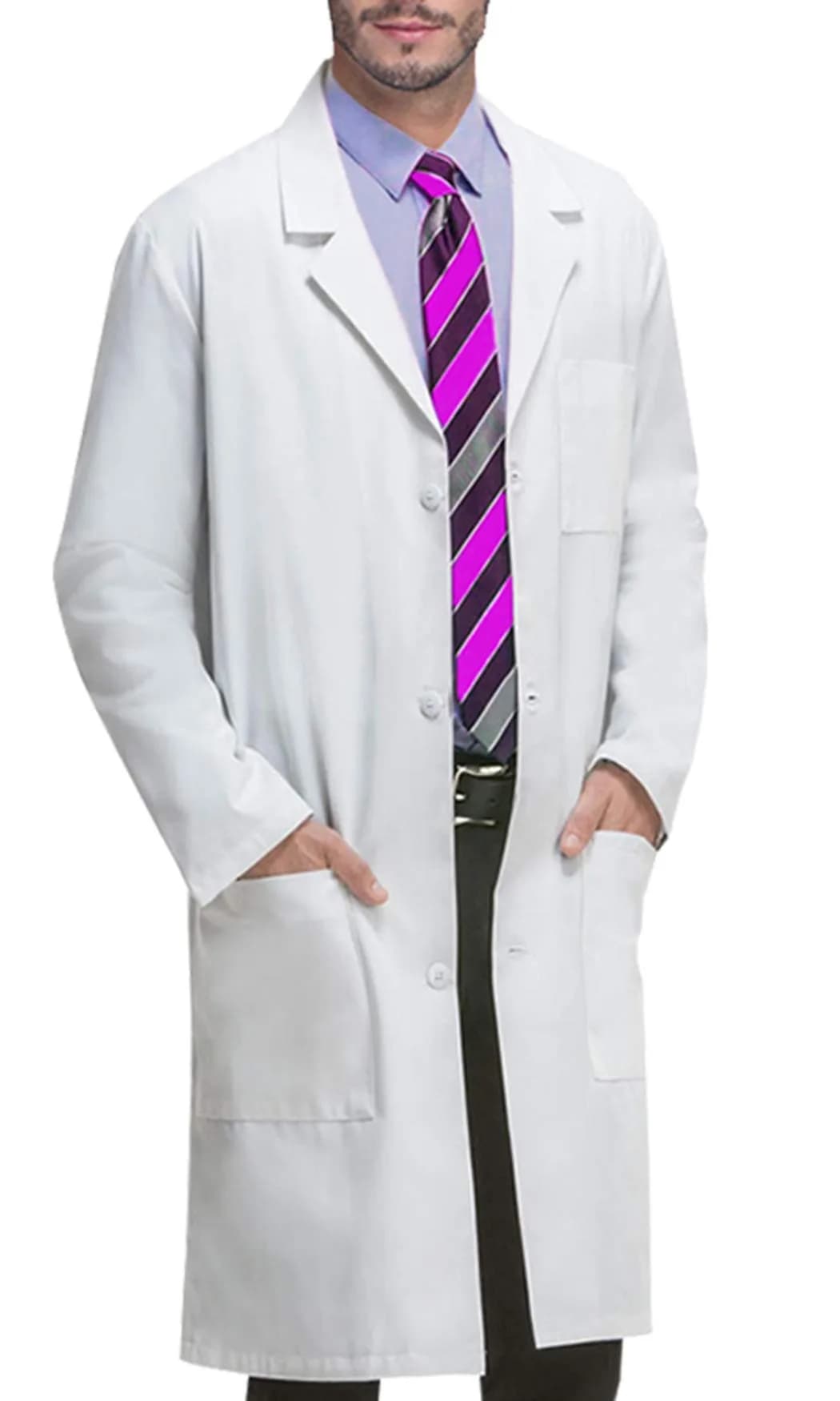 VOGRYE Mens Lab Coat with 3 Pockets | Lightweight, Breathable, Machine Washable (70-120 chars)