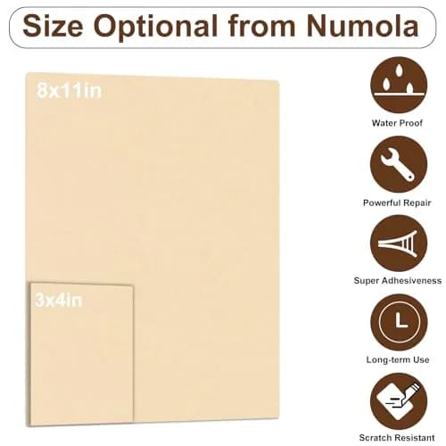 Numola Leather Repair Patch, 8×11 Inch Self-Adhesive Beige | Waterproof, Strong & Easy to Use thumbnail 2