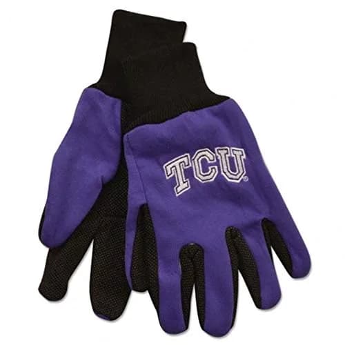 WinCraft NCAA TCU Horned Frogs Unisex Two-Tone Gloves, Purple | Heavyweight Cotton Twill, Rubber Grip, One Size thumbnail 1
