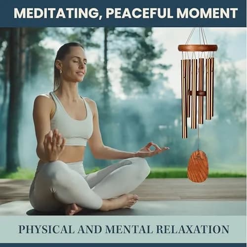 Woodstock Wind Chimes Amazing Grace Chime Wind Chime Inspirational Memorial Gifts 16" Bronze thumbnail 5