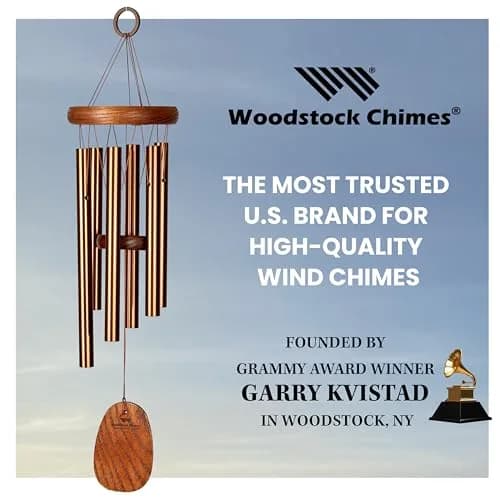 Woodstock Wind Chimes Amazing Grace Chime Wind Chime Inspirational Memorial Gifts 16" Bronze thumbnail 8