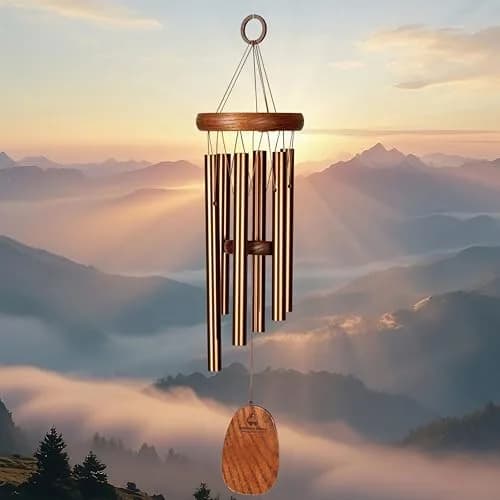 Woodstock Wind Chimes Amazing Grace Chime Wind Chime Inspirational Memorial Gifts 16" Bronze thumbnail 2