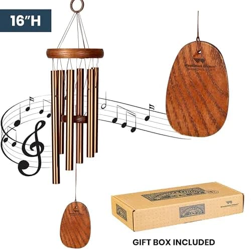 Woodstock Wind Chimes Amazing Grace Chime Wind Chime Inspirational Memorial Gifts 16" Bronze thumbnail 3