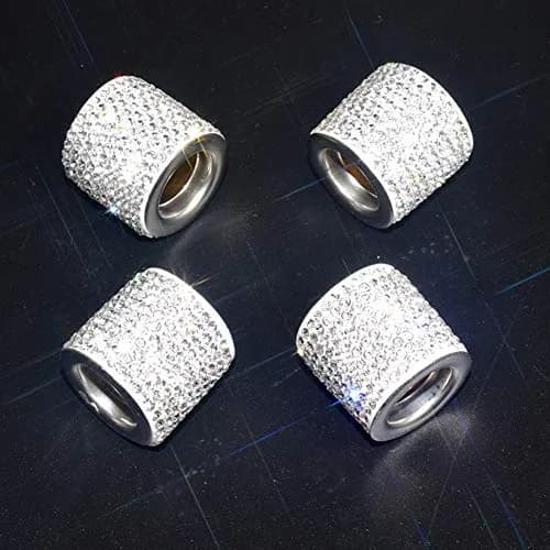 FEENM White 4 Pack Vehicle Seat Cover Accessories | Diamond Rhinestone Headrest Collars for Car Interior (70-120 chars) thumbnail 3