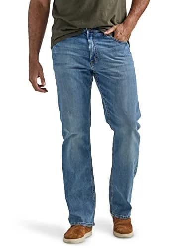 Wrangler Authentics Men's Relaxed Fit Boot Cut Jean, Riptide, 36W x 34L | Durable Cotton Comfort thumbnail 1
