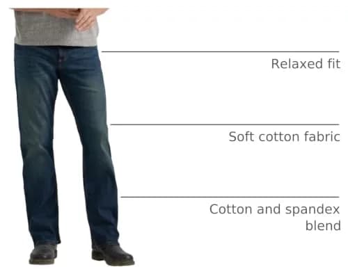 Wrangler Relaxed Fit Boot Cut Jeans, Dirt Road, 33W x 32L | Durable 100% Cotton Denim thumbnail 4