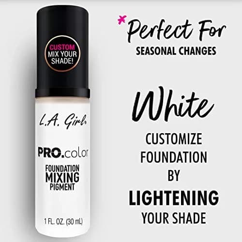 L.A. Girl PRO.color White Mixing Pigment Foundation 118ml (4 Fl Oz) | Custom Shade Match for All Skin Tones thumbnail 9