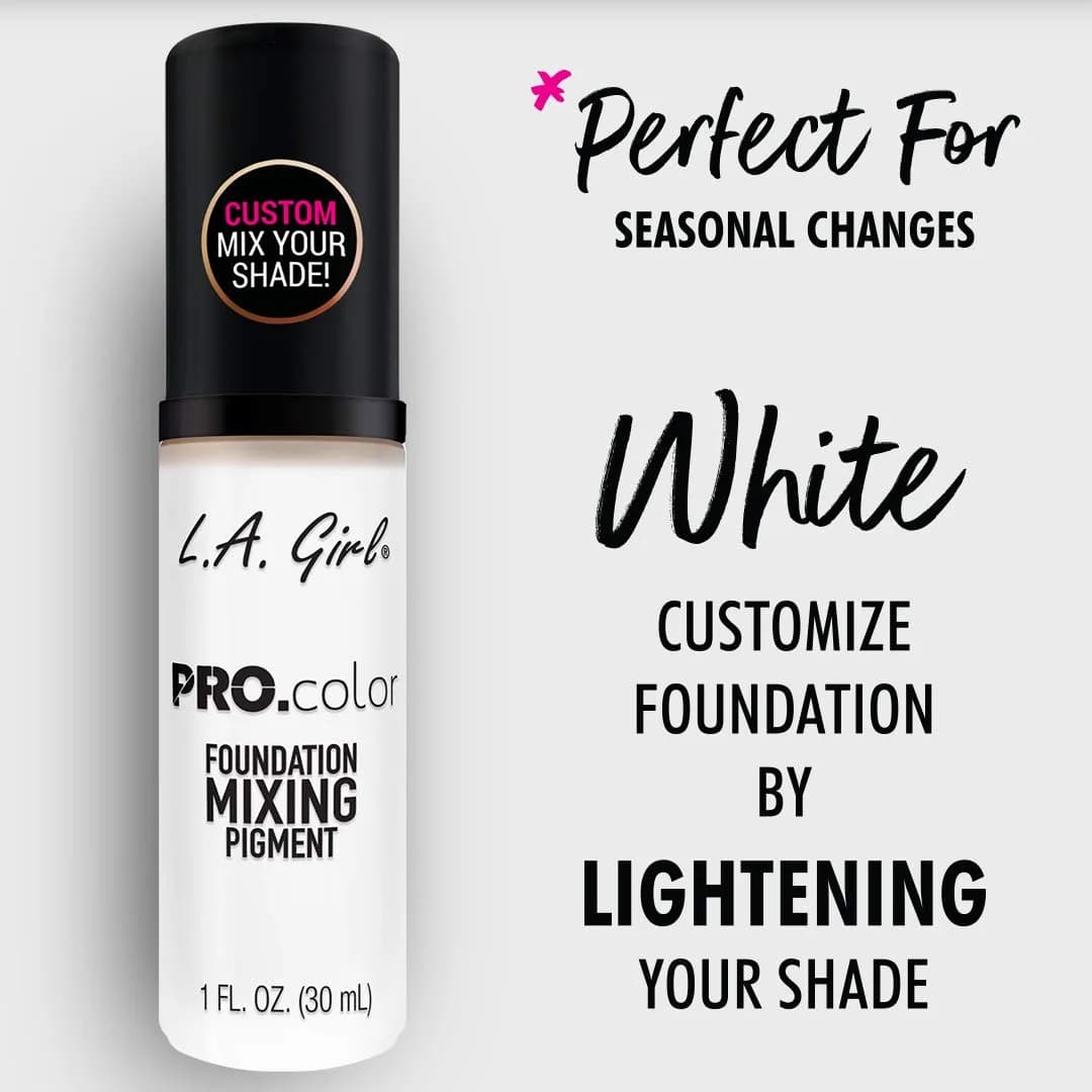 L.A. Girl PRO.color White Mixing Pigment Foundation 118ml (4 Fl Oz) | Custom Shade Match for All Skin Tones - view 9