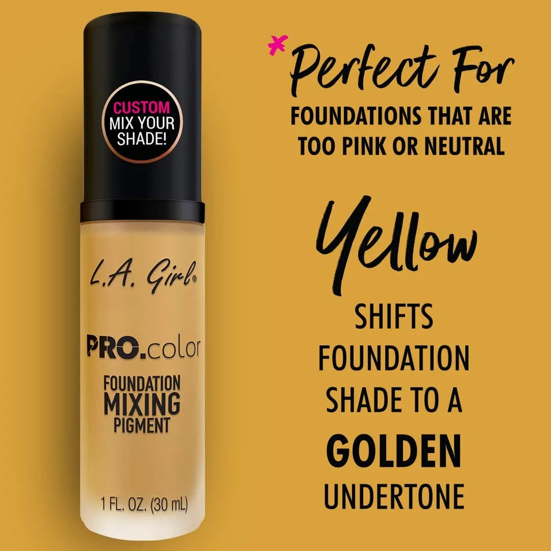 L.A. Girl PRO.color Foundation Mixing Pigment Yellow 3.8oz (112ml) | Adjusts Foundation Shade for Golden Undertones - view 6