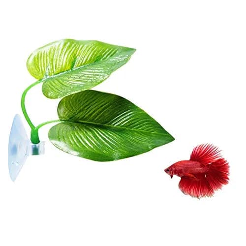 CousDUoBe Betta Fish Leaf Pad with Sucker | Realistic Style Aquarium Decor (1 Pack) thumbnail 1
