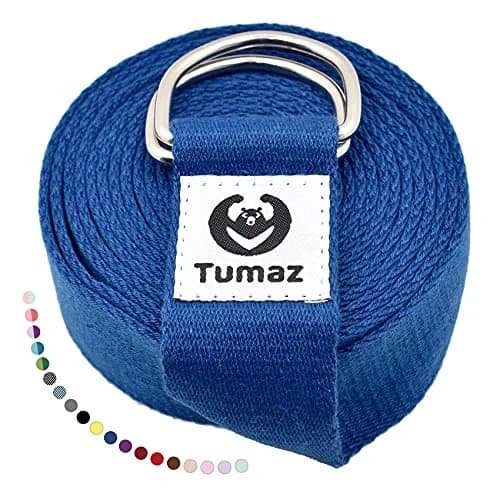 Tumaz Yoga Strap for Stretching with Adjustable D-Ring, 10 Feet | Durable, Safe & Comfortable for Daily Yoga & Therapy thumbnail 1