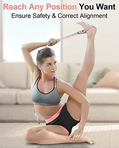 Tumaz Yoga Strap for Stretching with Adjustable D-Ring, 10 Feet | Durable, Safe & Comfortable for Daily Yoga & Therapy thumbnail 4