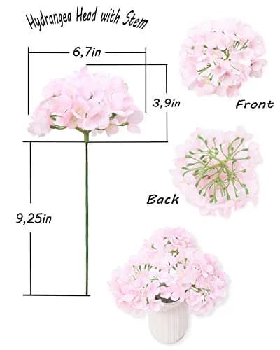 LUSHIDI Silk Hydrangea Heads with Stems 10PCS | Elegant Artificial Flowers for Wedding & Home Decor thumbnail 5