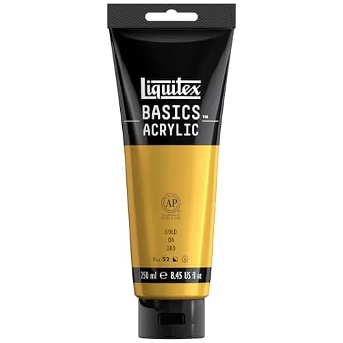 Liquitex BASICS Acrylic Paint, 8.5-oz Tube, Gold | Lightfast, Satin Finish, Artist-Quality Pigments thumbnail 1