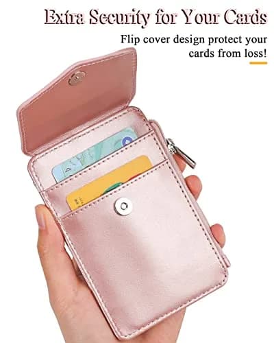 Teskyer Leather ID Badge Holder with Lanyard, Rose Gold | Durable PU Leather Badge Wallet thumbnail 5
