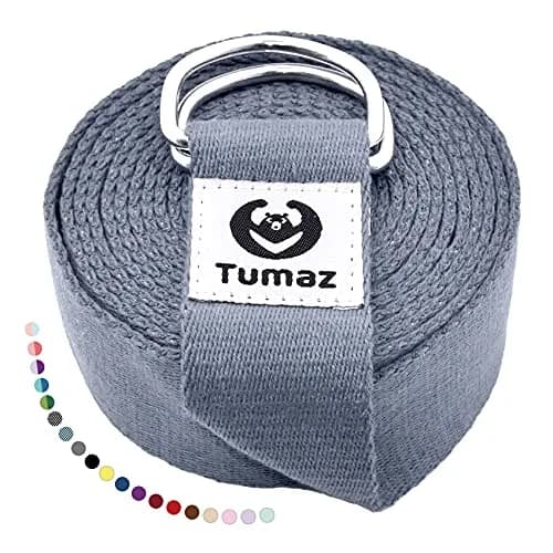 Tumaz Yoga Strap for Stretching with Adjustable D-Ring, 8 Feet | Durable, Safe & Colorful for Daily Yoga & Therapy thumbnail 1