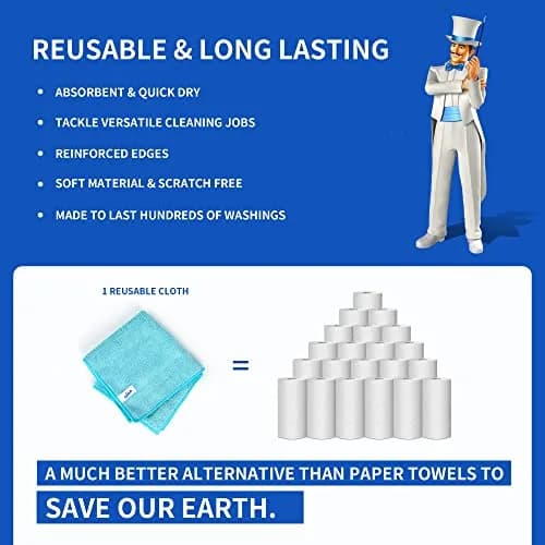 MR.SIGA Microfiber Cleaning Cloths, Streak Free Microfiber Towels, 12 Pack | 32x32cm (12.6x12.6") Assorted thumbnail 4