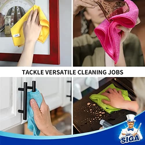 MR.SIGA Microfiber Cleaning Cloths, Streak Free Microfiber Towels, 12 Pack | 32x32cm (12.6x12.6") Assorted thumbnail 6