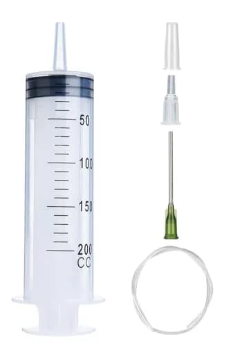 A AKRAF 200ml Syringe with 70cm Tube & Tip Adapter | Large Plastic Syringe for Labs & Refilling thumbnail 1