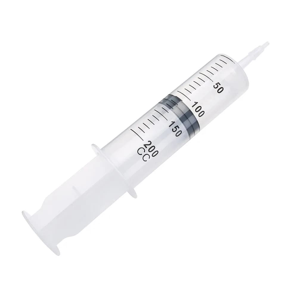 A AKRAF 200ml Syringe with 70cm Tube & Tip Adapter | Large Plastic Syringe for Labs & Refilling - view 2