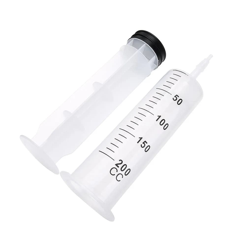 A AKRAF 200ml Syringe with 70cm Tube & Tip Adapter | Large Plastic Syringe for Labs & Refilling - view 3