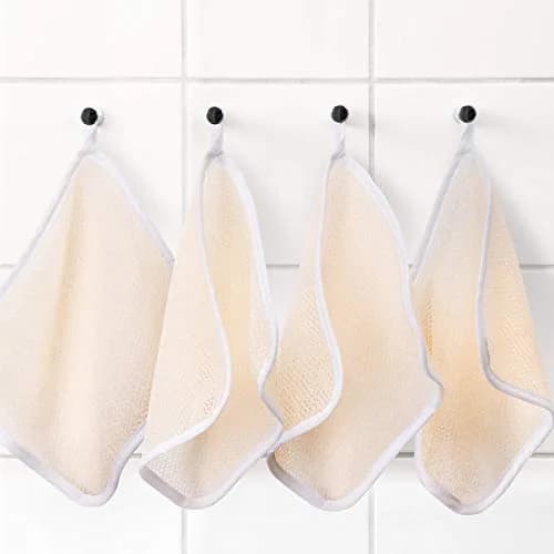 Tatuo 5 Pcs Exfoliating Washcloth Set | Dual-Sided Nylon Scrub & Soft Texture Towels thumbnail 6