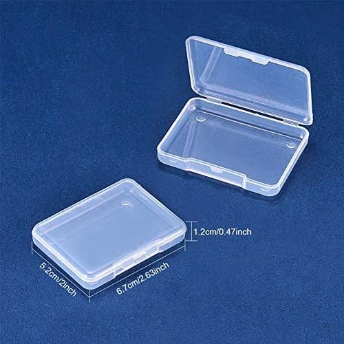 BENECREAT 18 Pack Clear Plastic Storage Containers 6.8cm x 5.2cm x 1.1cm | Stackable Drawer Organizers with Hinged Lid thumbnail 3