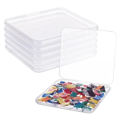 BENECREAT Clear Plastic Bead Storage Containers 6 Pack 12.5cm x 11.2cm x 1.1cm | Organizes Craft Supplies for India thumbnail 1