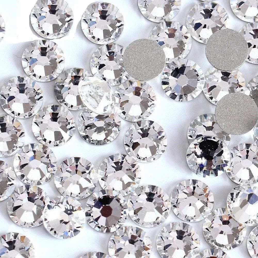 Onwon Clear Crystal Flat Back Rhinestones SS20 (4.8mm) | 1440 Pcs Glass Gems for Crafts & Embellishments — Clear