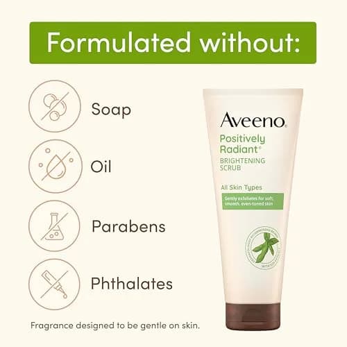 Aveeno Positively Radiant Exfoliating Daily Facial Scrub, 2 oz | Brightening & Gentle for Sensitive Skin thumbnail 4