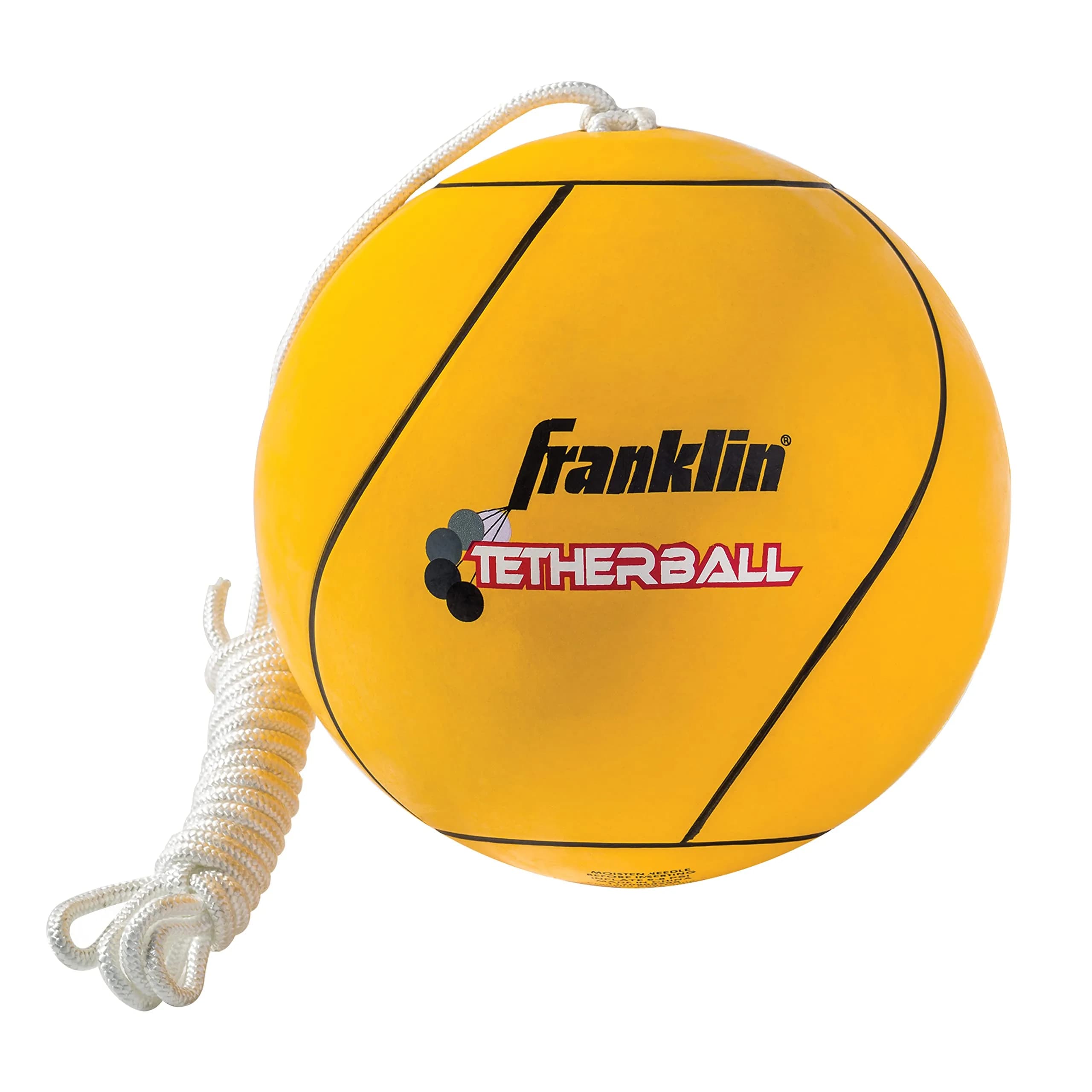 Franklin Sports 8.5" Rubber Tetherball | Heavy Duty Rubber Construction for Outdoor Play — Yellow