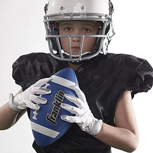 Franklin Sports Grip-Rite 100 Junior Football - Blue | Official Junior Size 10" x 6" Rubber Ball thumbnail 7