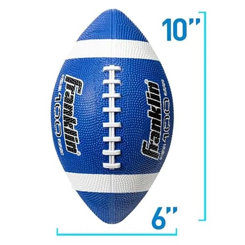 Franklin Sports Grip-Rite 100 Junior Football - Blue | Official Junior Size 10" x 6" Rubber Ball thumbnail 3