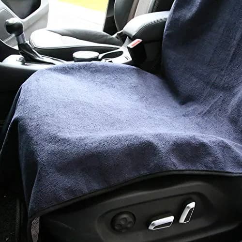 Shakar Sweat Towel Car Seat Cover Dark Blue Universal Fit | Protects Seats from Sweat & Moisture thumbnail 2