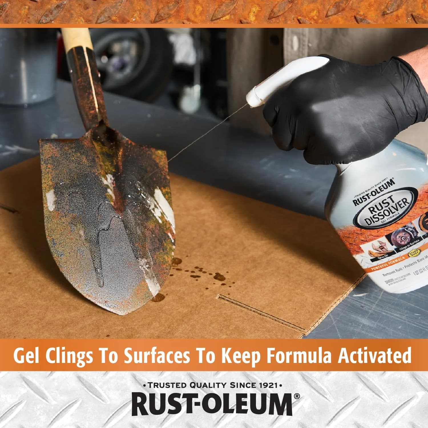 Rust-Oleum Rust Dissolver Trigger Spray Gel 946ml (32 Fl Oz) | Heavy-Duty Corrosion Remover for Metal - view 7