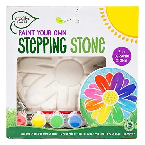 Creative Roots Mosaic Flower Garden Stepping Stone Kit | USA Imported Craft for Kids Ages 6+ - view 2