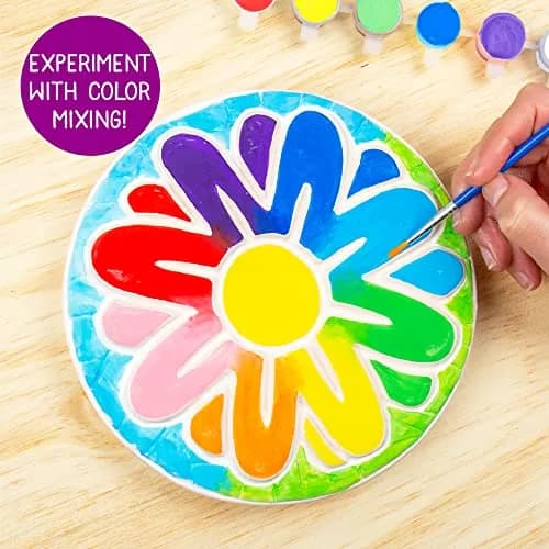 Creative Roots Mosaic Flower Garden Stepping Stone Kit 7-Inch Ceramic Stone | DIY Craft Kit for Kids Ages 6+ thumbnail 4